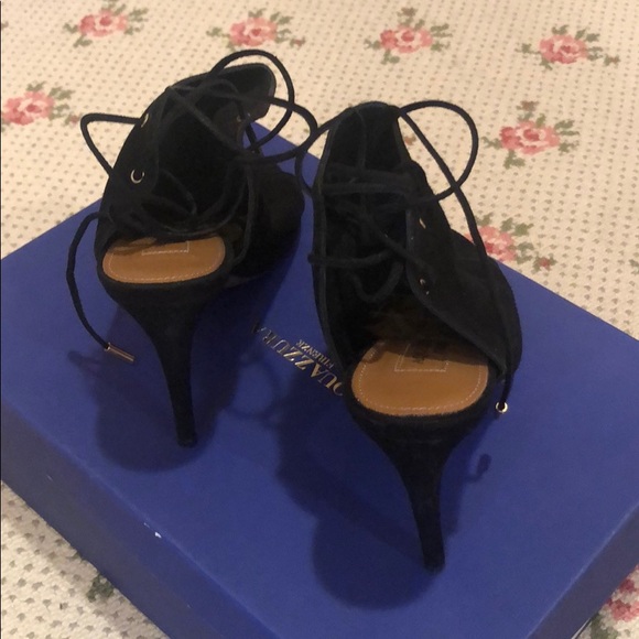 Aquazurra Mayfair 105 BlackSuede Heel - Picture 5 of 7